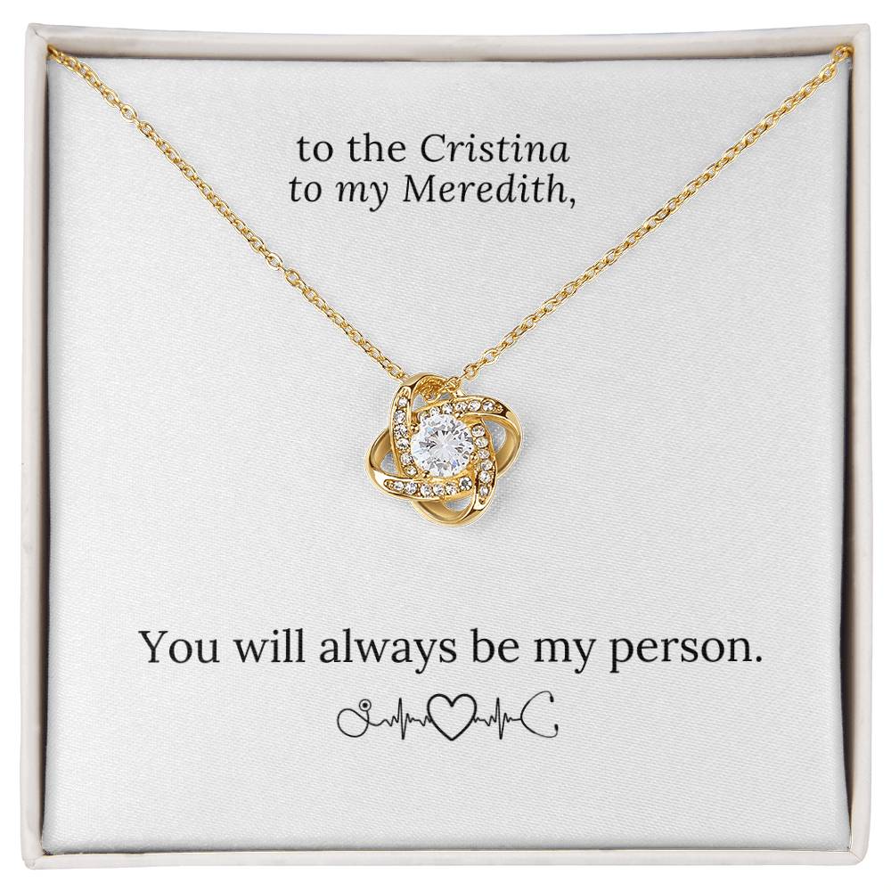 You Are the Cristina to My Meredith Necklace, Grey's Anatomy, Bff Necklace, Best Friend Necklace, Best Friend Birthday Gift Jewelry