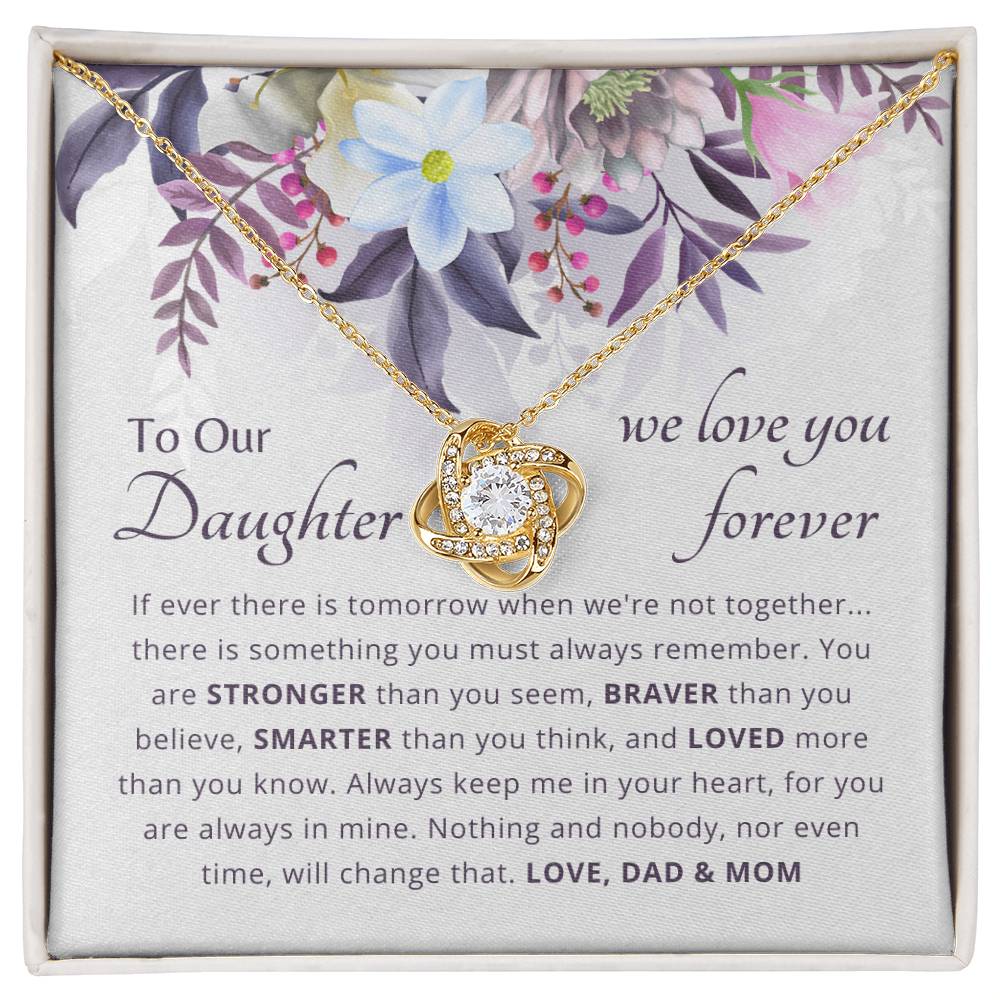 To My Daughter - Loved More Than You Know - Necklace. Crafted With 14k White Gold (From Dad and Mom)