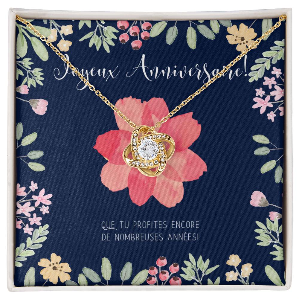 Joyeux Anniversaire Necklace | Personalized Birthday Gift | Birthday Necklace for French Mother | Birthday Necklace for French Girl Friend