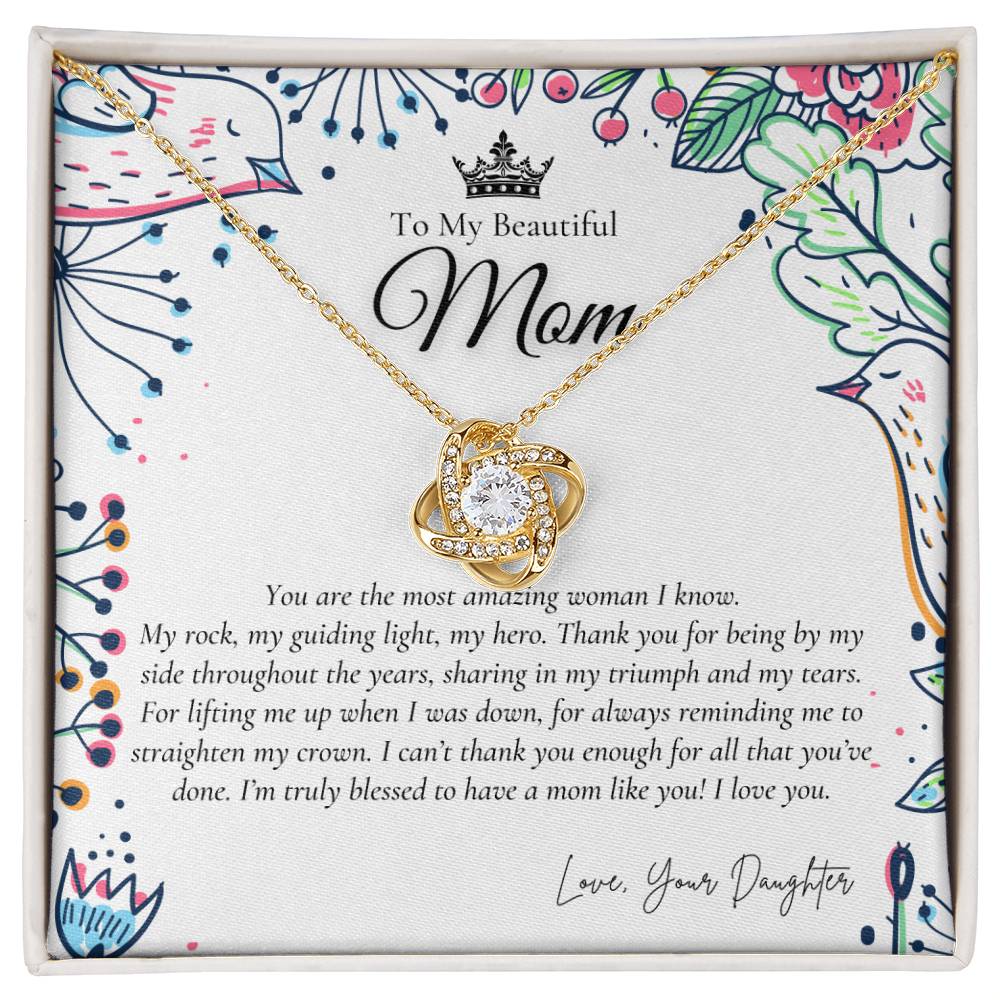 To My Beautiful Mom Necklace | Badass Mom Gift | Mother’s Day Gift | Birthday Gift | Gift From Daughter on Wedding Day