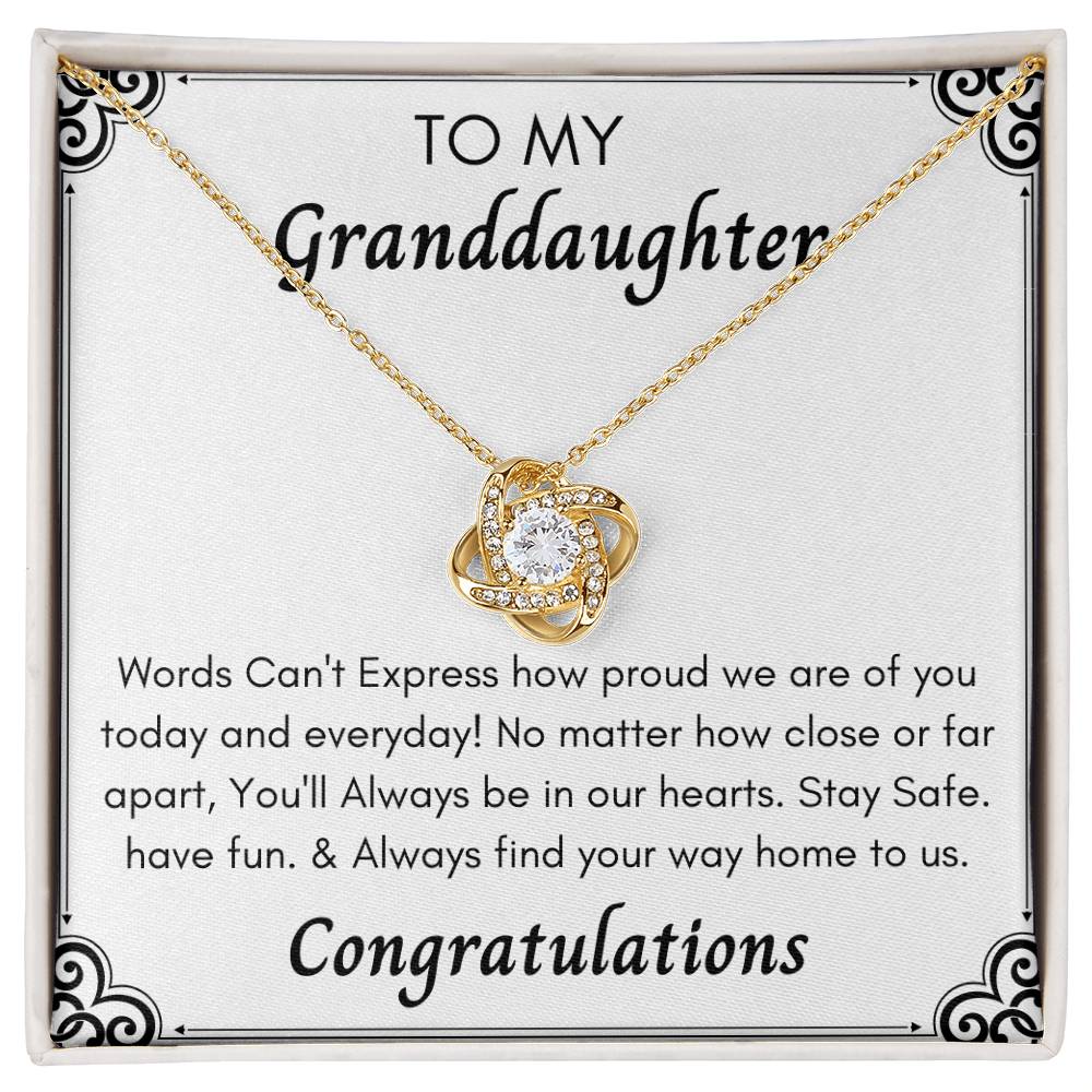 To My Granddaughter Love Knot Necklace