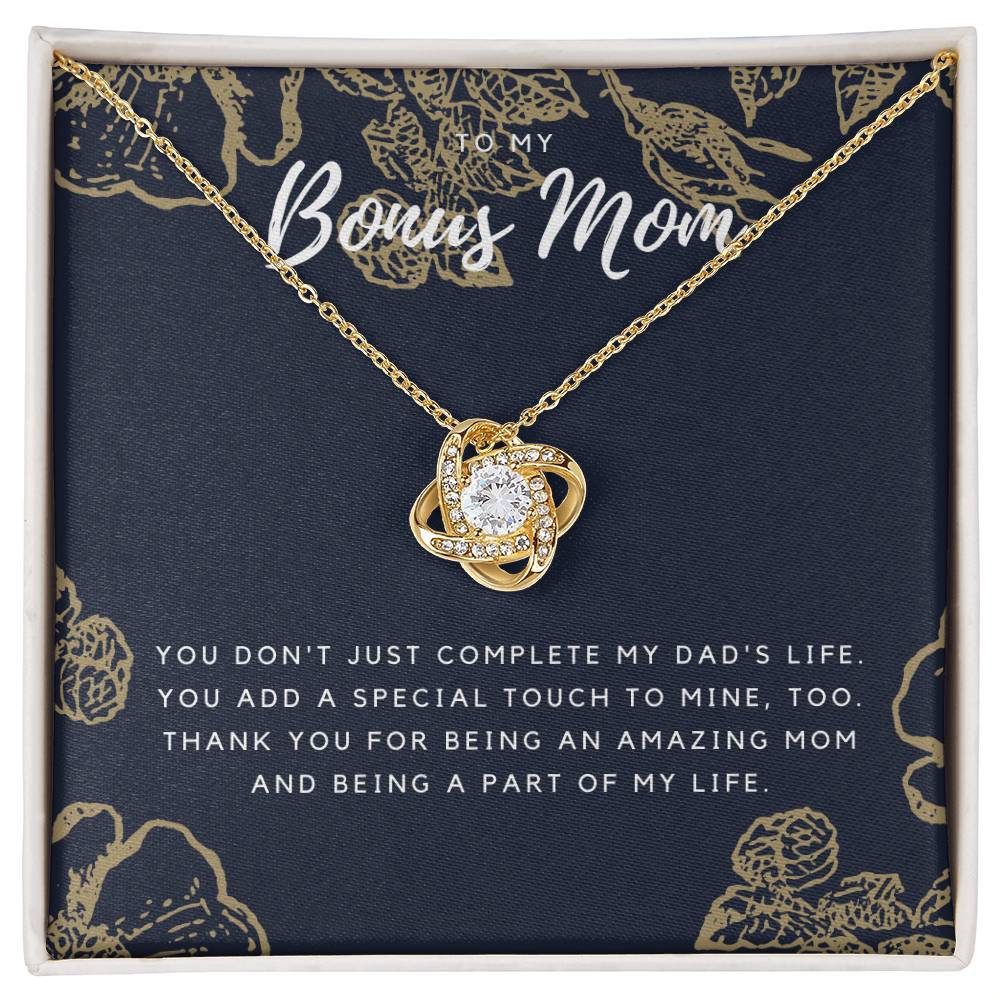 To My Bonus Mom Necklace - Dark Background