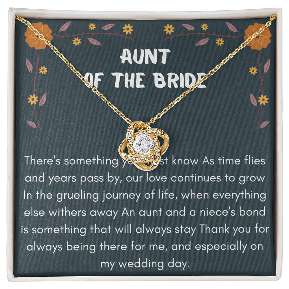 Aunt of the Bride Gift Love Knot Necklace