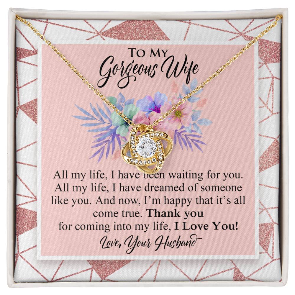 Best Gift for Wife - Love Knot Necklace With Message Card