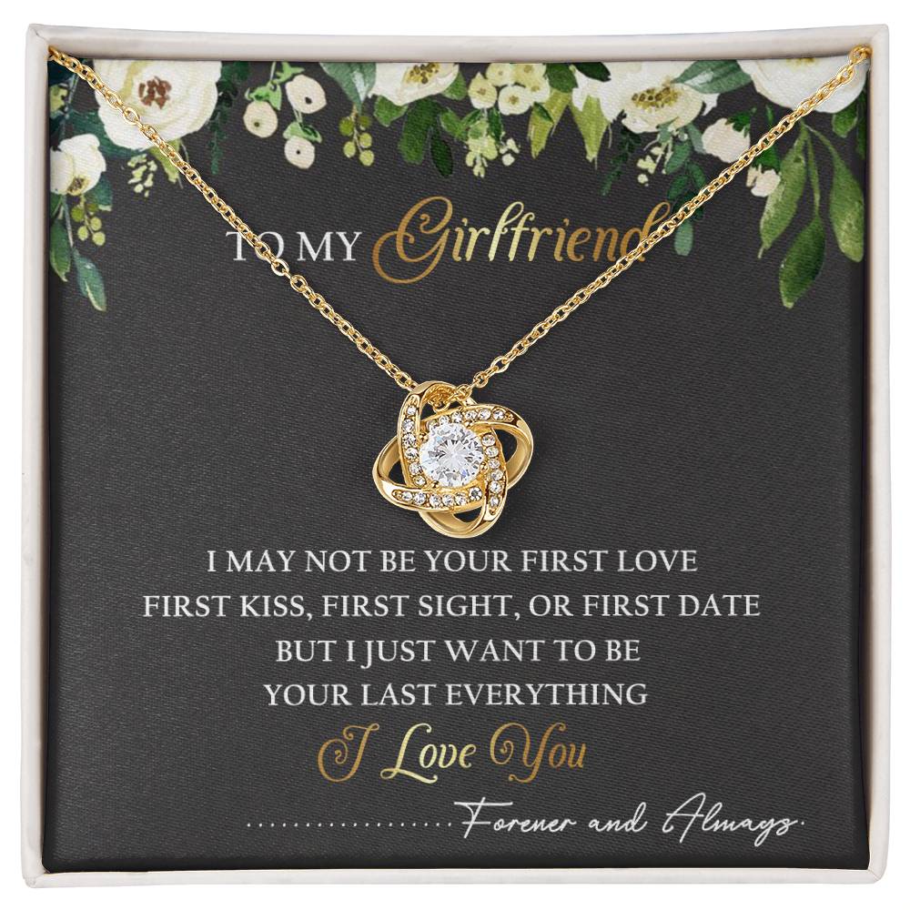 To My Girlfriend Love Knot Necklace Message Card