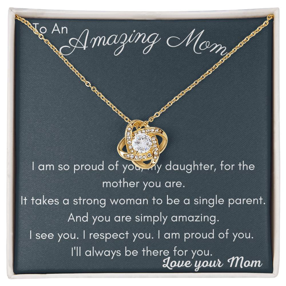 Amazing Mom Love Knot Necklace