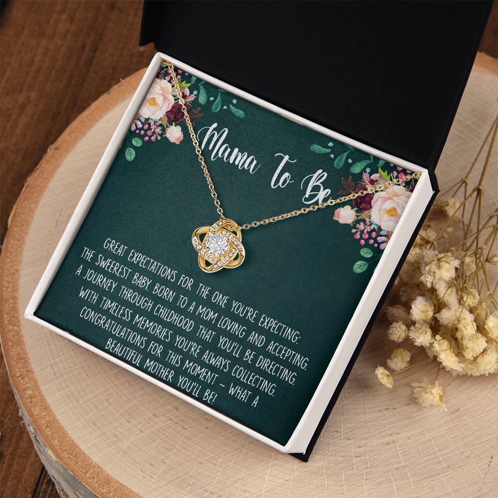 Gift for Expecting Moms Necklace, Expecting Mother Gifts, Present for Expecting Moms, Mom to Be Love Knot Necklace, Pregnant, Baby Shower
