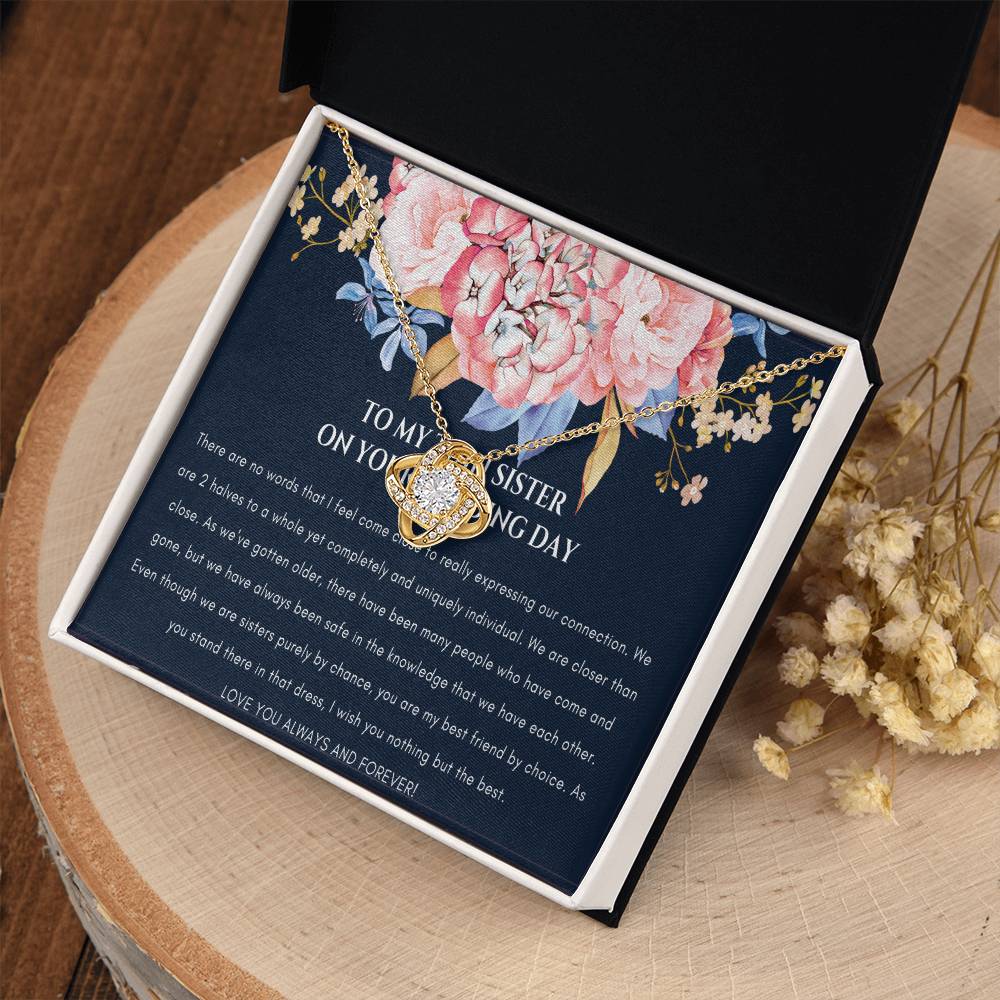 Bride Gift From Sister, Sister Wedding Gift From Twin Sister, Sister Wedding Necklace, Wedding Day Gift for Bride From Sister