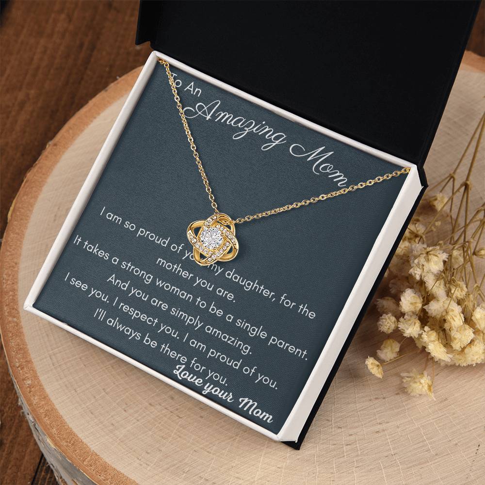 Amazing Mom Love Knot Necklace