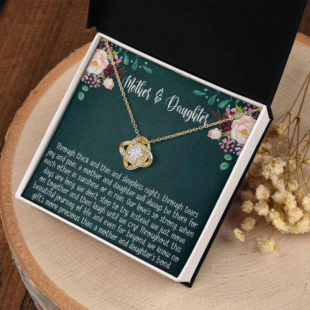 Mother & Daughter Necklace Gift, Mother's Day Gifts for Mom From Daughter, Mom Love Knot Necklace, Birthday Christmas Present