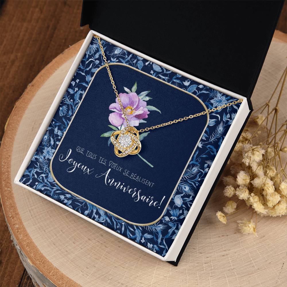 Joyeux Anniversaire Necklace | Personalized Birthday Gift | Birthday Necklace for French