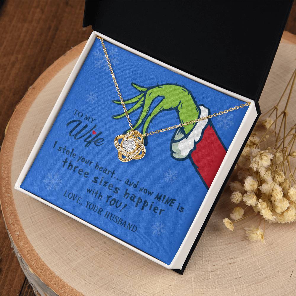 To My Wife - I Stole Your Heart - Love Knot Necklace