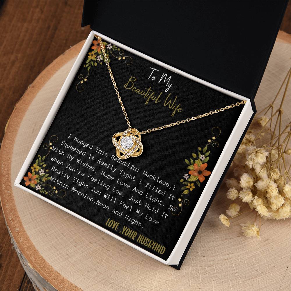 Gift for Wife. Love Knot Necklace for Beautiful Wife