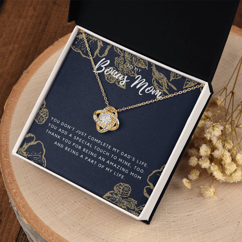 To My Bonus Mom Necklace - Dark Background