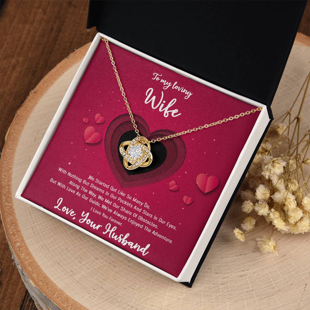 To My Wife - Happily Ever After - Love Knot Christmas Necklace
