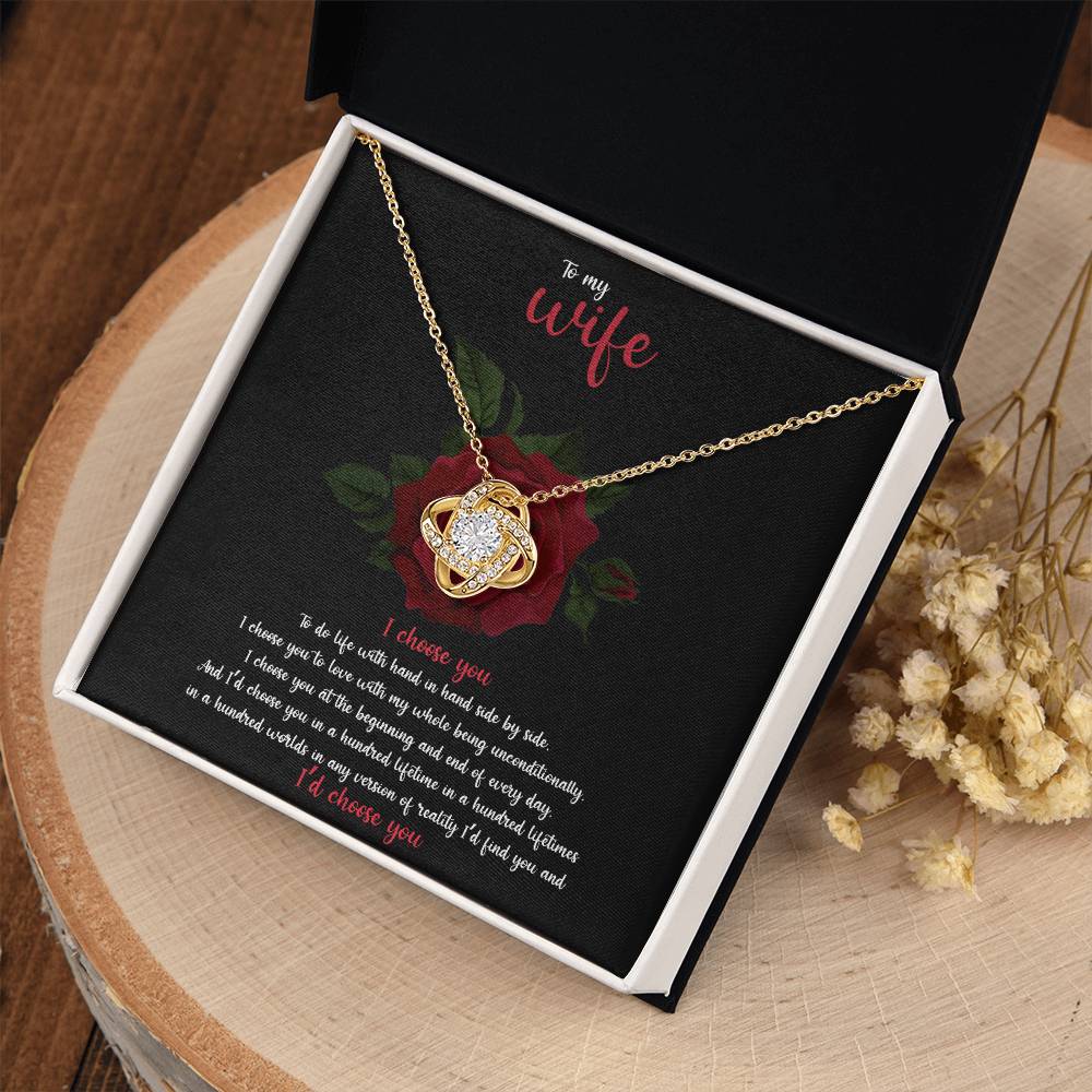 To My Wife Love Knot Necklace, Wife Gift From Husband, Anniversary Gift