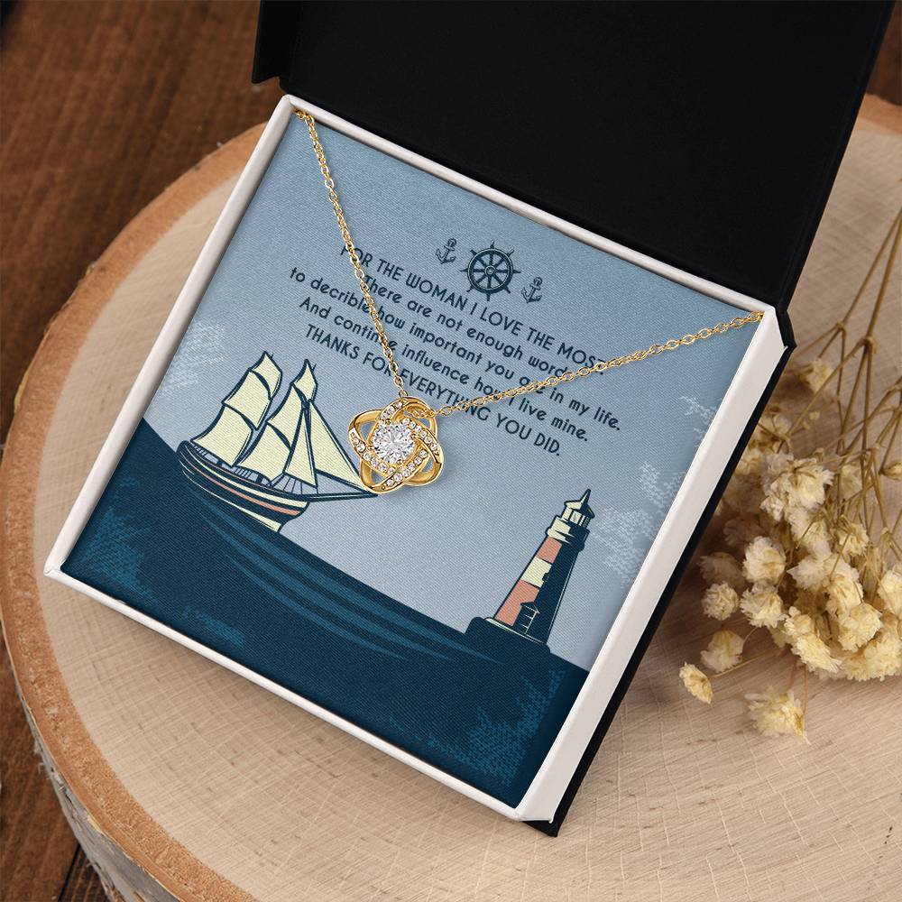 Marine Mom Gift - How Important You Are in My Life - the Love Knot Necklace