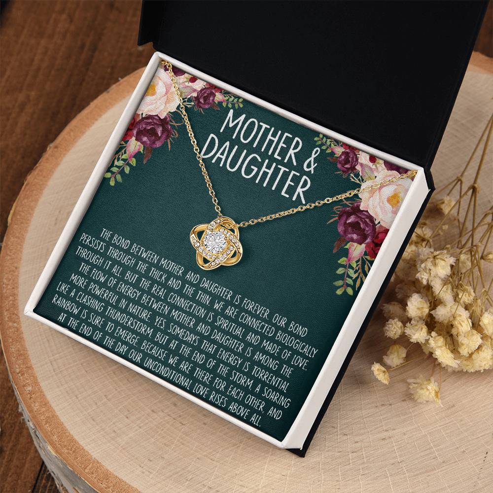 Mother's Day Gift, Mother Daughter Necklace, Gifts for Mom, Mom Love Knot Necklace, Birthday Gift