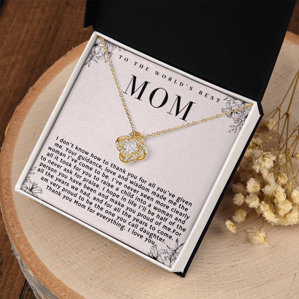 To the World's Best Mom Necklace Gift, Sentimental Gift for Mom, Birthday Gift for Mom, Perfect Mother's Day Gift