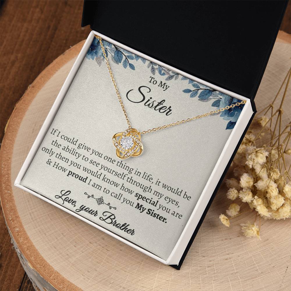 To My Sister Necklace, Gift for Sister From Brother, Brother to Sister, Birthday Gift for Sister From Brother