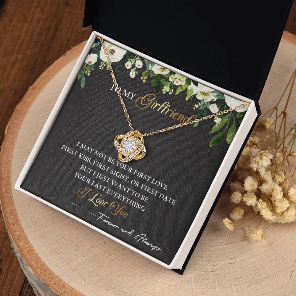To My Girlfriend Love Knot Necklace Message Card
