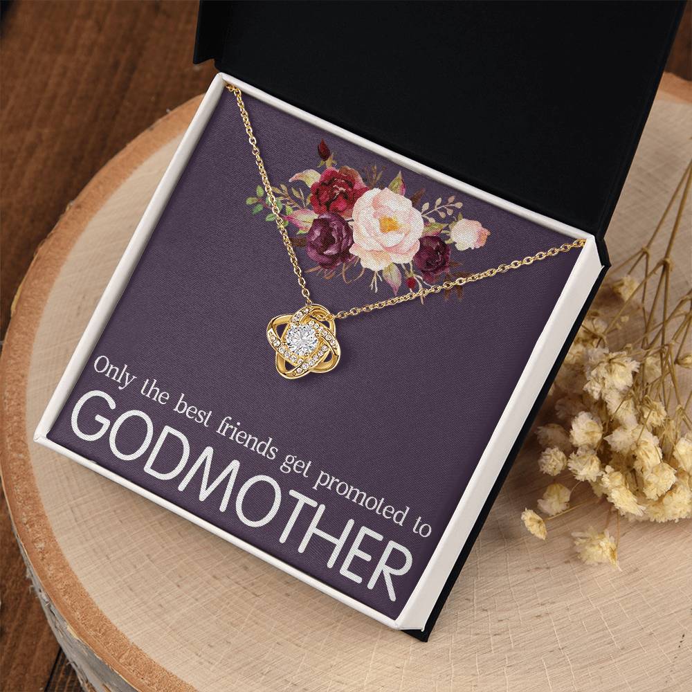Promoted to Godmother Necklace Gift, Godmother Gift, Godmother Love Knot Necklace, Godmother Proposal, Fairy Godmother, Be My Godmother