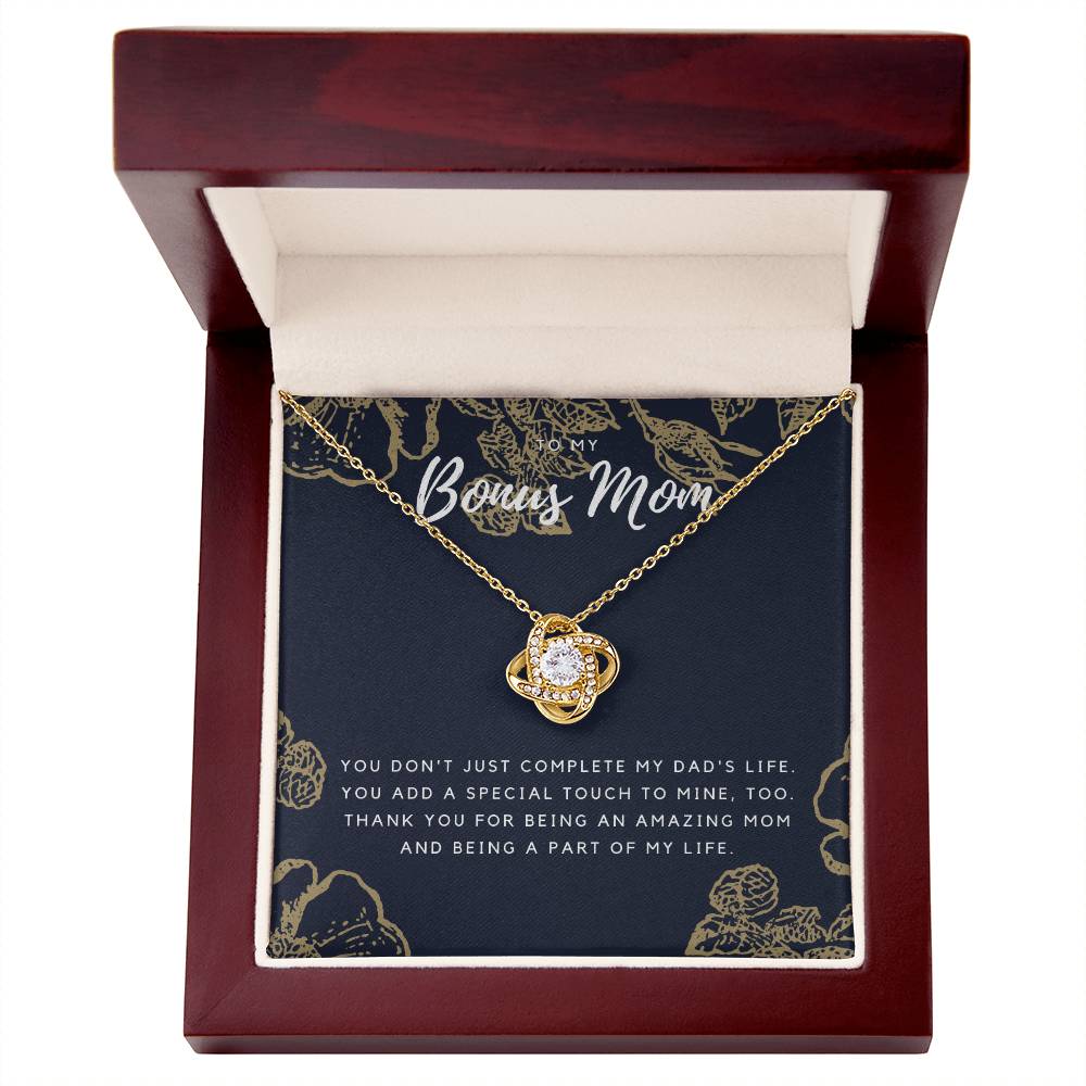 To My Bonus Mom Necklace - Dark Background