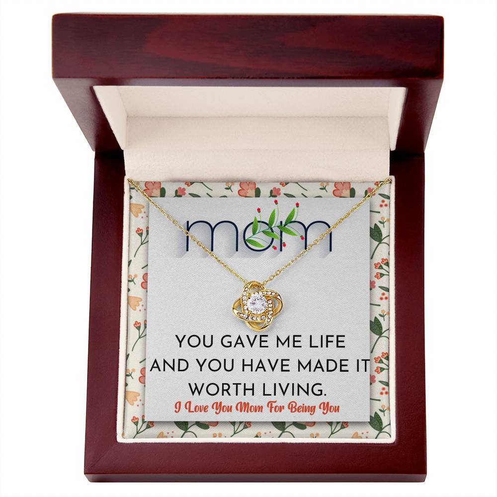 (Almost Gone) Worth Living Mom Necklace