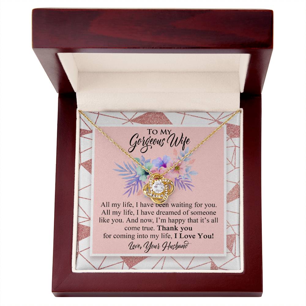 Best Gift for Wife - Love Knot Necklace With Message Card
