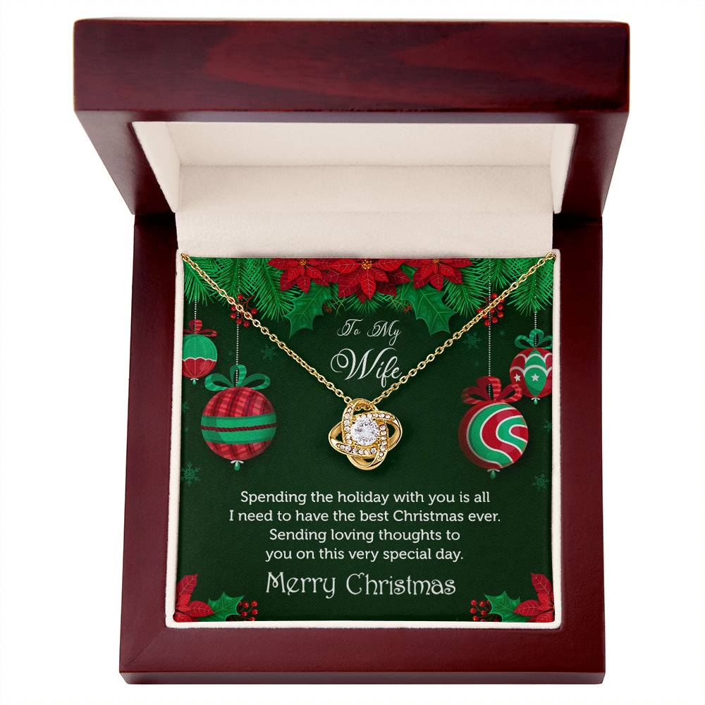 To My Wife - Best Christmas Ever Love Knot Necklace