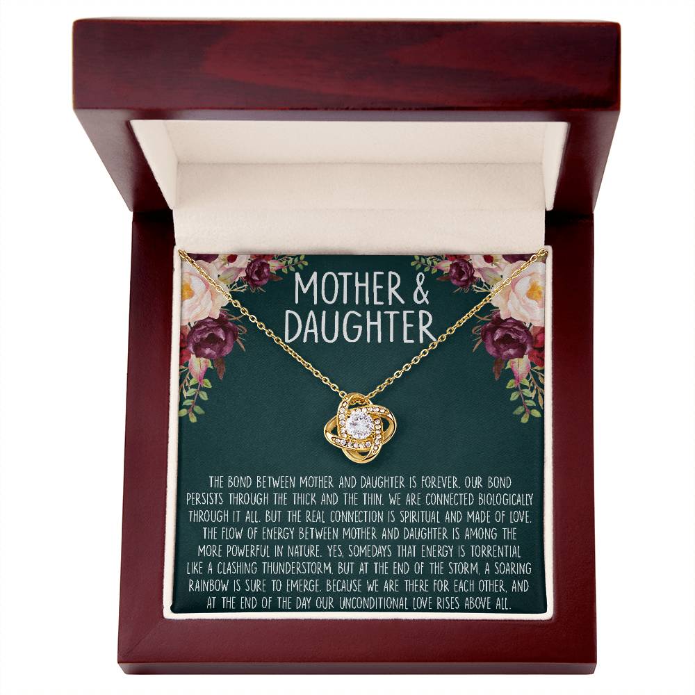 Mother's Day Gift, Mother Daughter Necklace, Gifts for Mom, Mom Love Knot Necklace, Birthday Gift