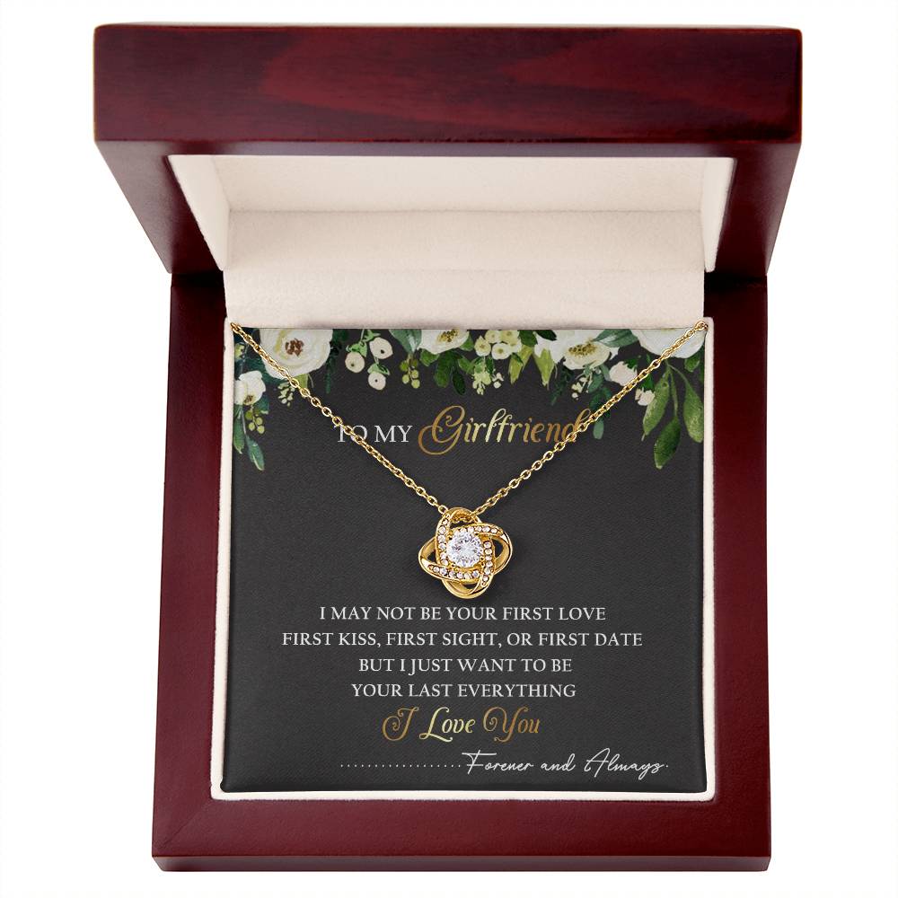 To My Girlfriend Love Knot Necklace Message Card