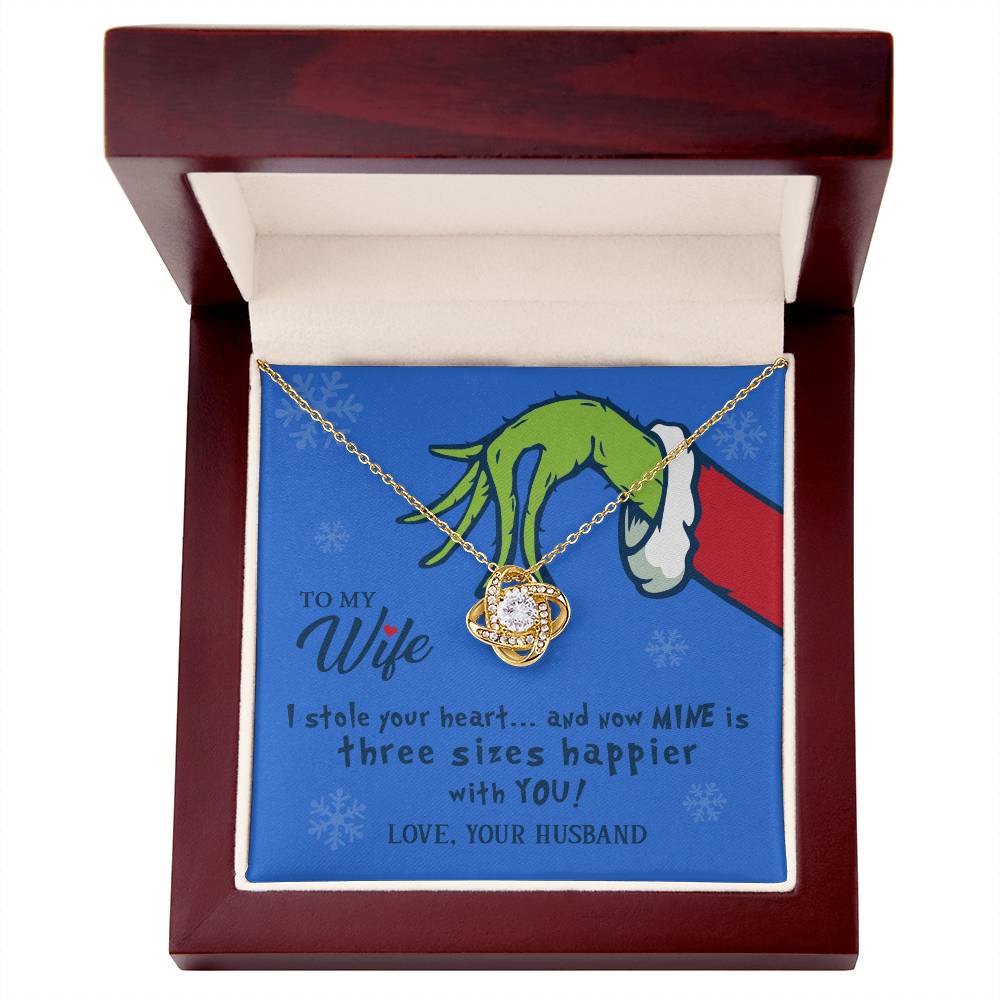 To My Wife - I Stole Your Heart - Love Knot Necklace