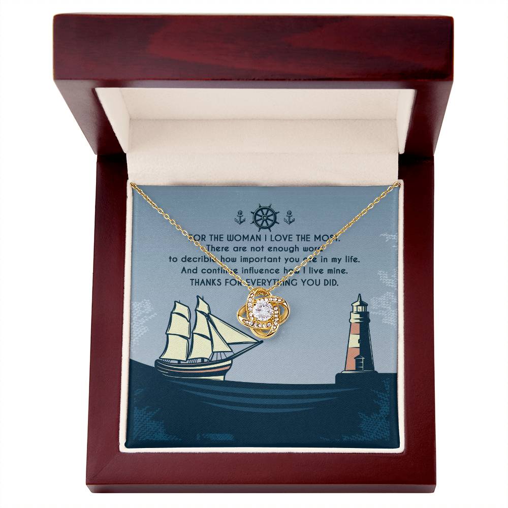 Marine Mom Gift - How Important You Are in My Life - the Love Knot Necklace
