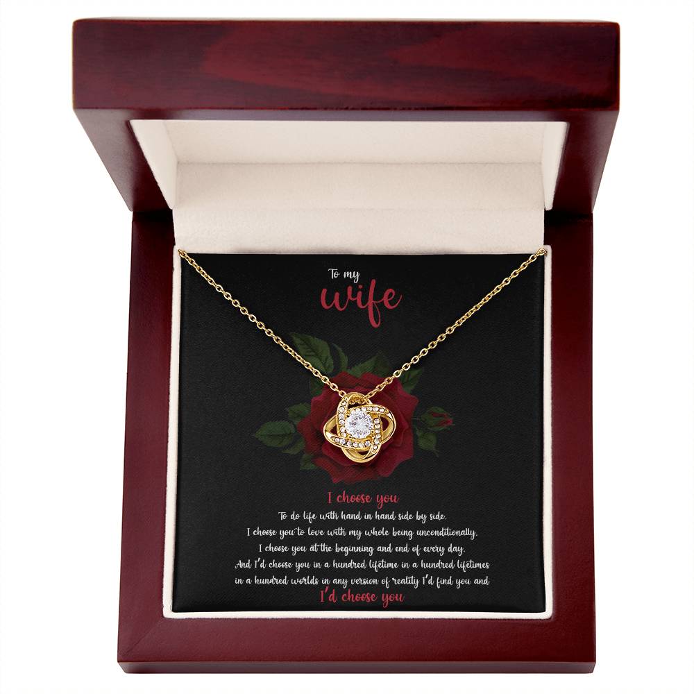 To My Wife Love Knot Necklace, Wife Gift From Husband, Anniversary Gift