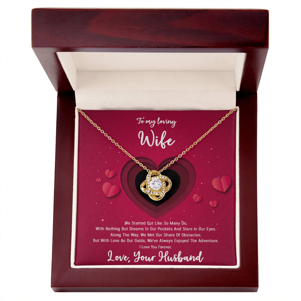 To My Wife - Happily Ever After - Love Knot Christmas Necklace
