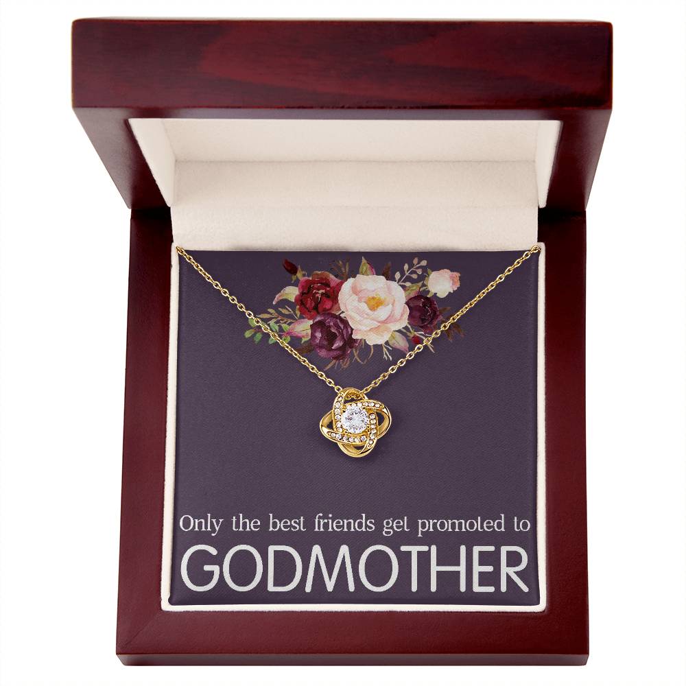Promoted to Godmother Necklace Gift, Godmother Gift, Godmother Love Knot Necklace, Godmother Proposal, Fairy Godmother, Be My Godmother