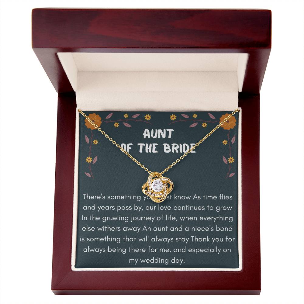 Aunt of the Bride Gift Love Knot Necklace