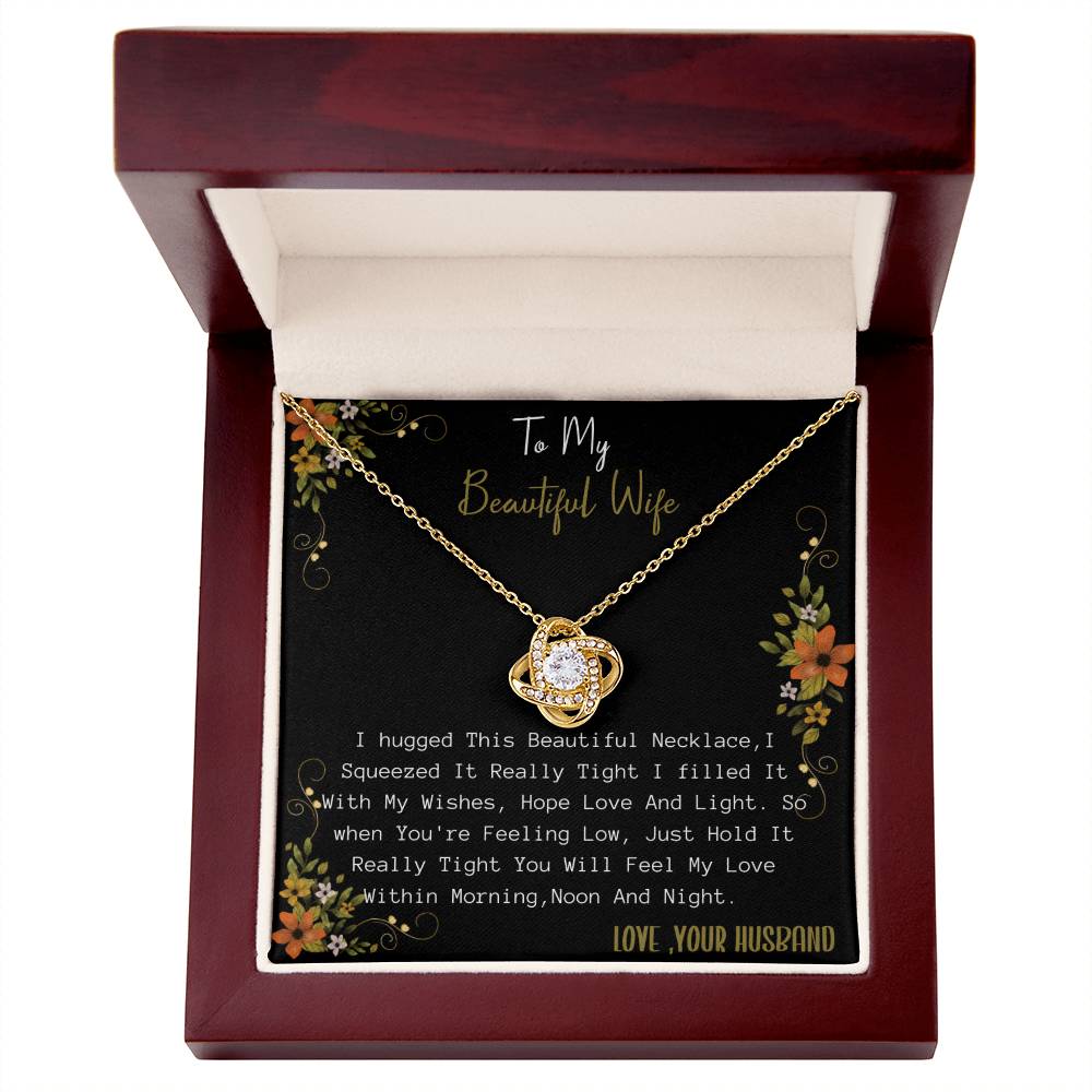 Gift for Wife. Love Knot Necklace for Beautiful Wife