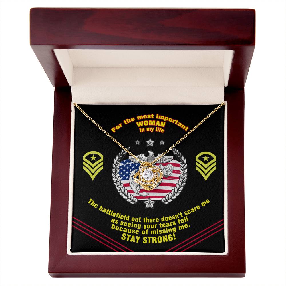 Marine Mom Gift - the Most Important Woman- the Love Knot Necklace