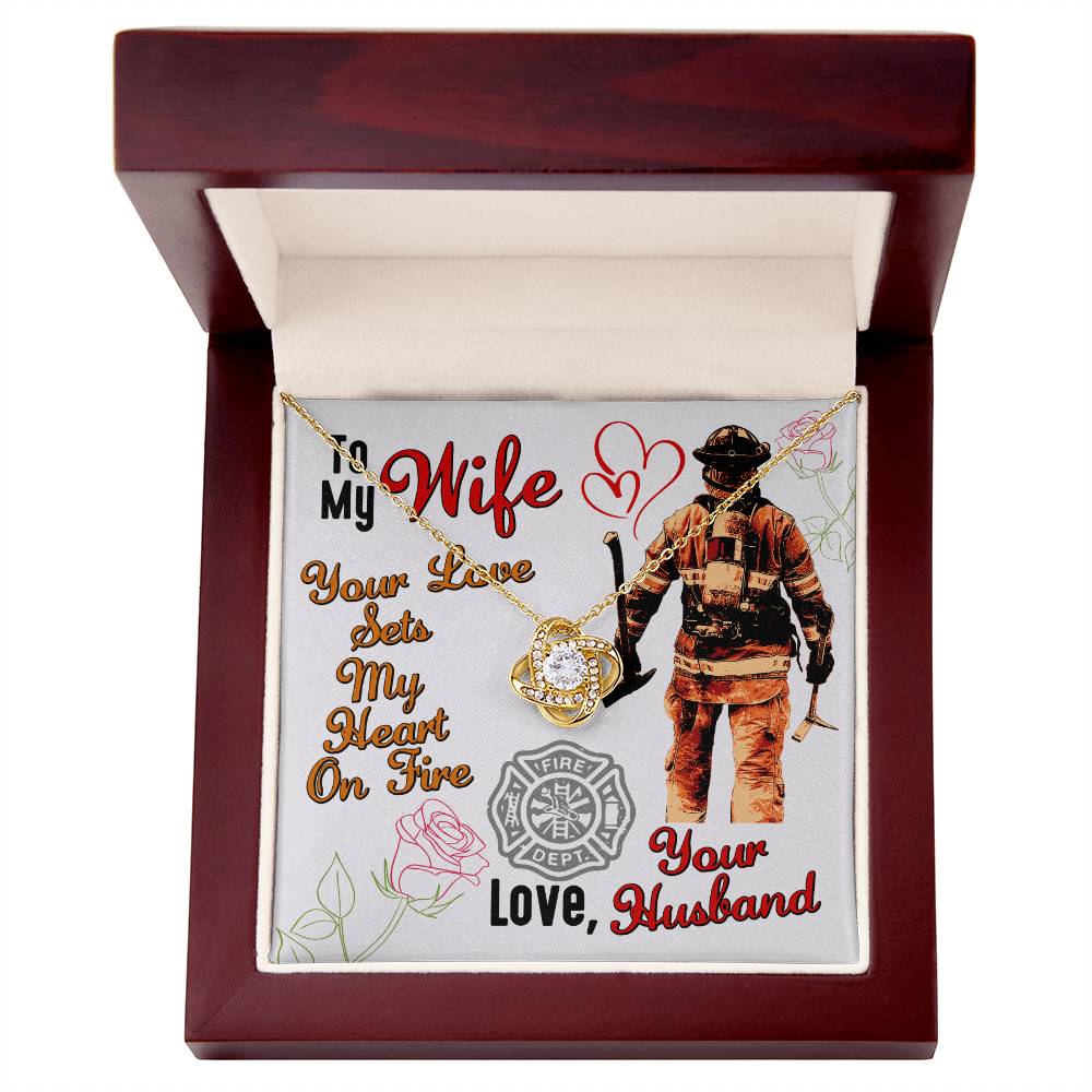 To My Firefighter Wife | Gift for Firefighter Wife Necklace | Thoughtful Gift for Fire Wife | Firefighter Gift Set, Fireman Love Pendant Jewelry - Mother's Day Gift for Firefighter Wife, to the World's Best Fire Wife Necklace, Fireman Gift Set