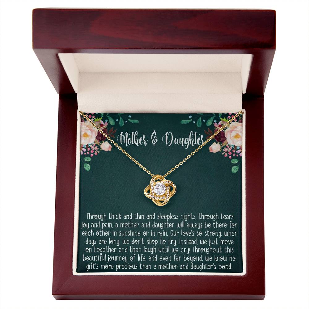 Mother & Daughter Necklace Gift, Mother's Day Gifts for Mom From Daughter, Mom Love Knot Necklace, Birthday Christmas Present