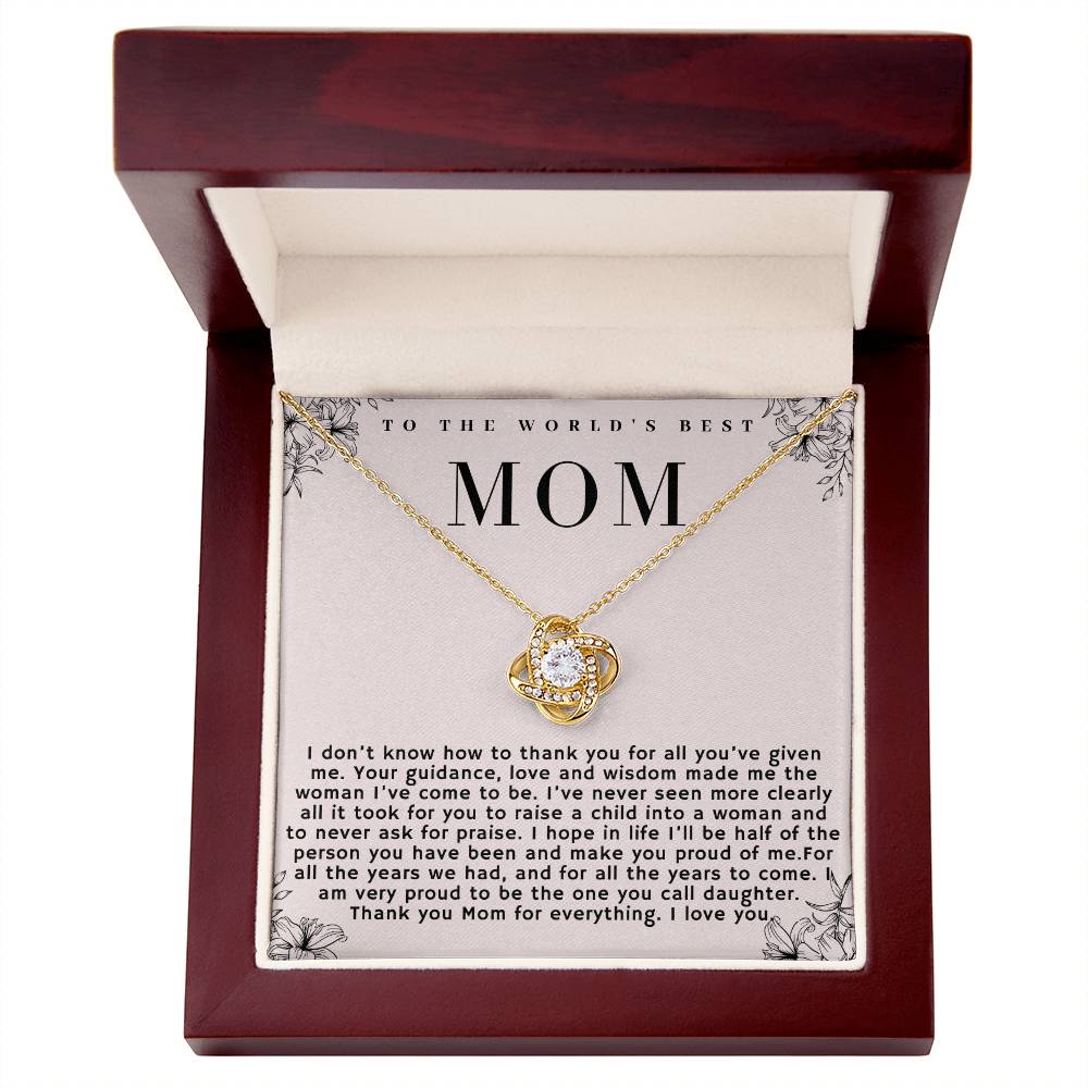 To the World's Best Mom Necklace Gift, Sentimental Gift for Mom, Birthday Gift for Mom, Perfect Mother's Day Gift