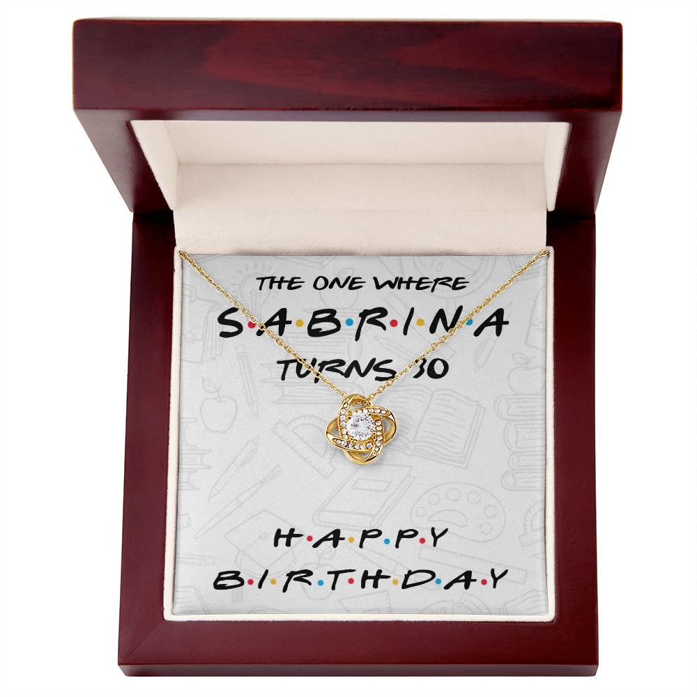 Personalized 30th Birthday Gift Necklace for Sister, 30 Years Old Birthday Gift for Friend, Love Knot Necklace Gift for Best Friends, Custom Name