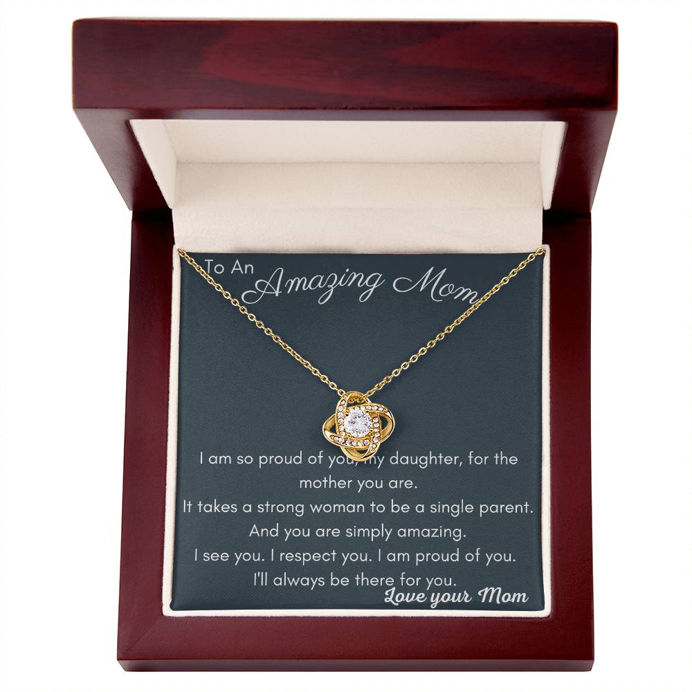 Amazing Mom Love Knot Necklace