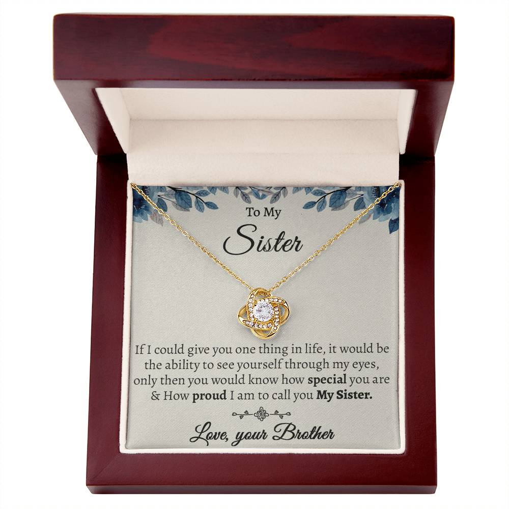 To My Sister Necklace, Gift for Sister From Brother, Brother to Sister, Birthday Gift for Sister From Brother