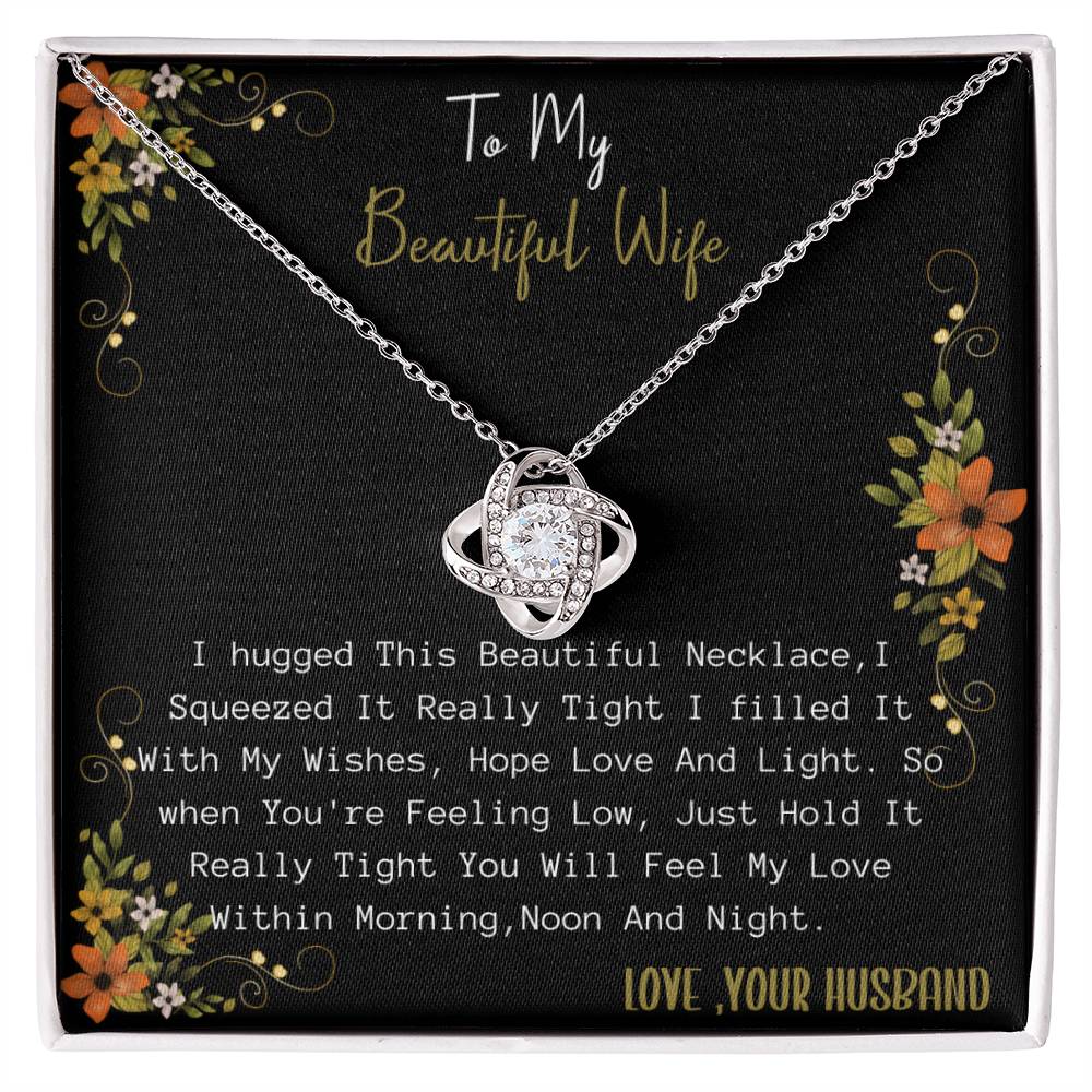 Gift for Wife. Love Knot Necklace for Beautiful Wife