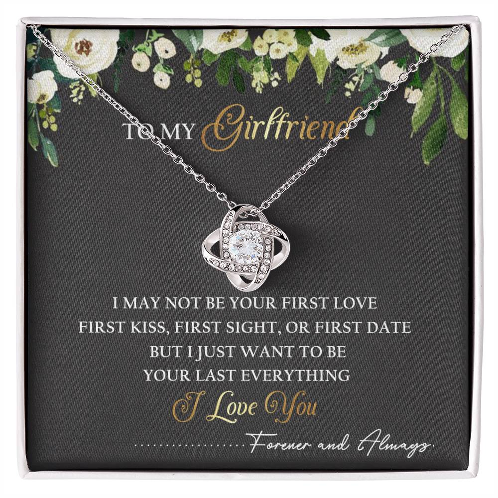 To My Girlfriend Love Knot Necklace Message Card