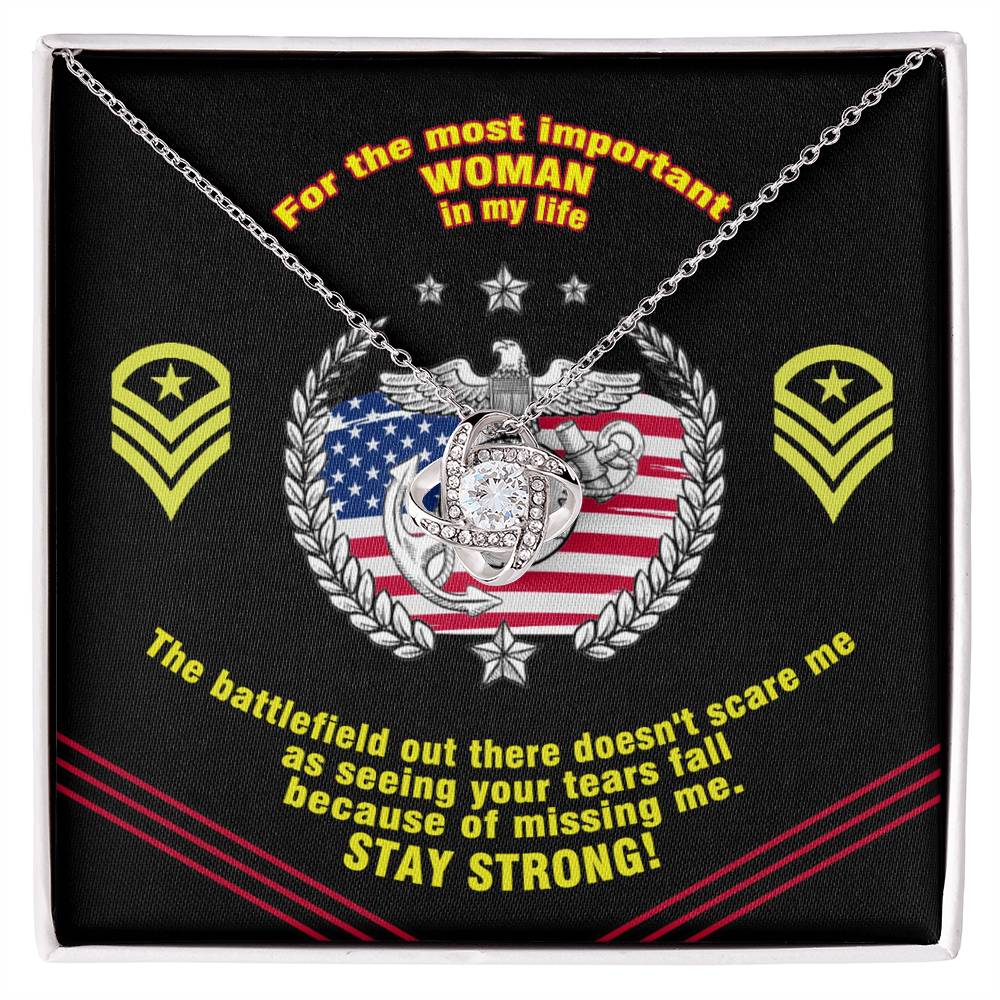 Marine Mom Gift - the Most Important Woman- the Love Knot Necklace