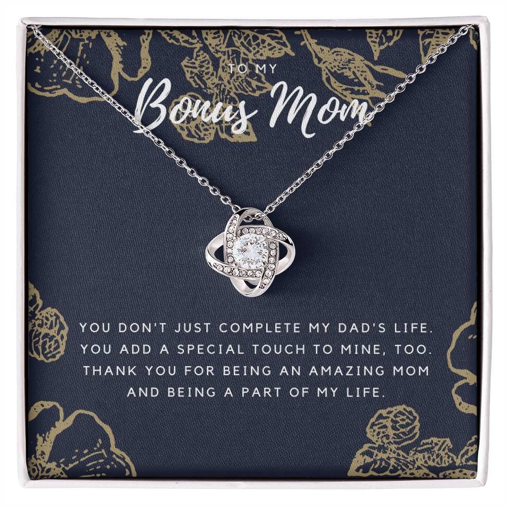 To My Bonus Mom Necklace - Dark Background